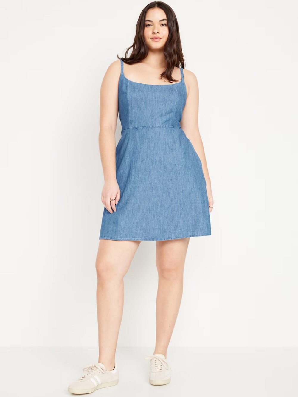 Old Navy Sleeveless Fit & Flare Cami Mini Dress in Medium Wash, 2X